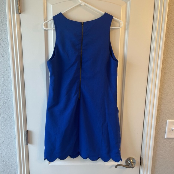 BLUE SHIFT DRESS scalloped - Picture 3 of 3